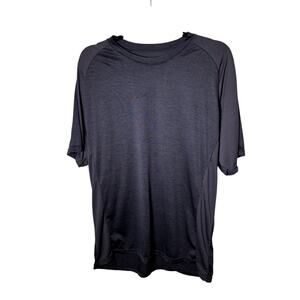 Real Essentials Mens Size XL Colorblock Athletic T-Shirt Heathered Navy Blue